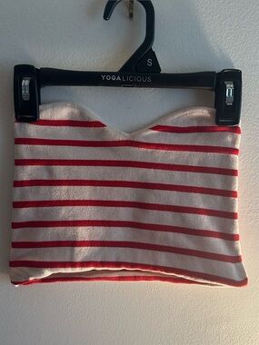 Zara red striped tube top